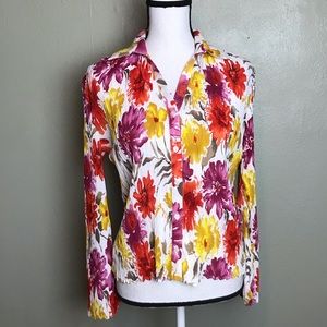 Jennifer Lloyd Floral Button Down Shirt Size S